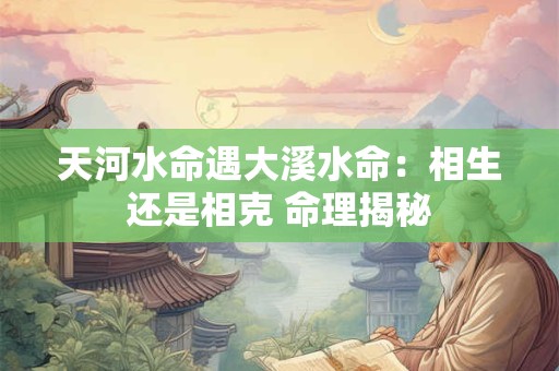 天河水命遇大溪水命：相生还是相克 命理揭秘