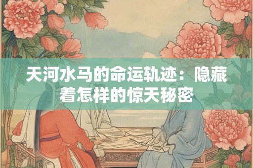 天河水马的命运轨迹：隐藏着怎样的惊天秘密