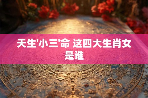 天生'小三'命 这四大生肖女是谁