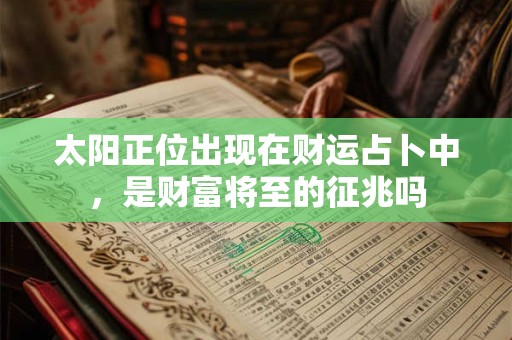 太阳正位出现在财运占卜中，是财富将至的征兆吗
