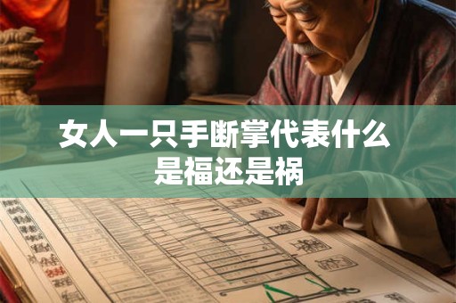 女人一只手断掌代表什么 是福还是祸