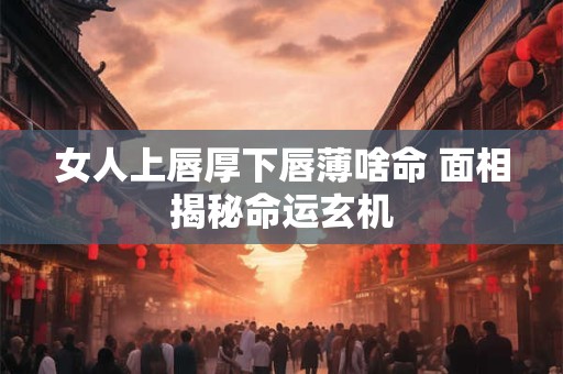 女人上唇厚下唇薄啥命 面相揭秘命运玄机
