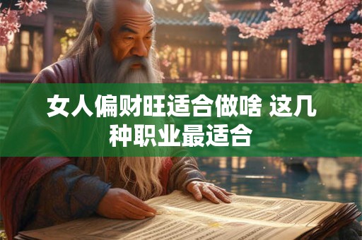 女人偏财旺适合做啥 这几种职业最适合