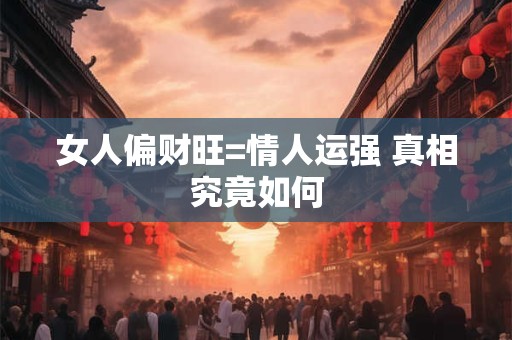 女人偏财旺=情人运强 真相究竟如何