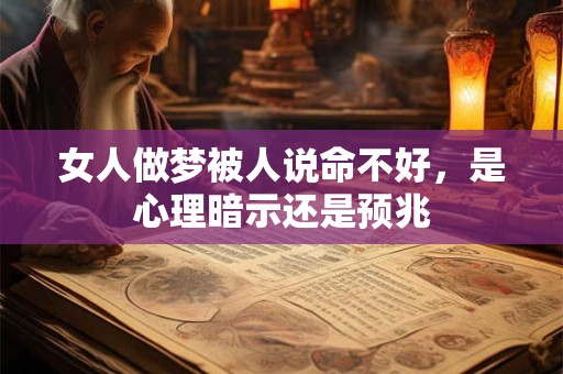 女人做梦被人说命不好，是心理暗示还是预兆