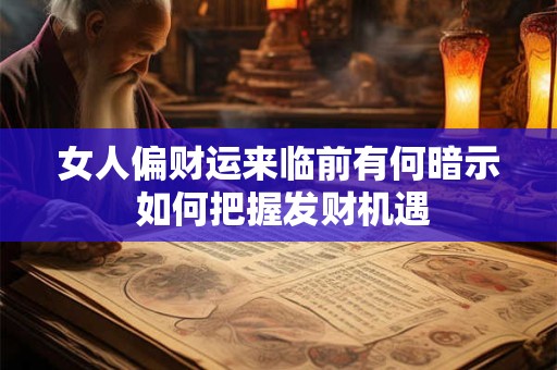 女人偏财运来临前有何暗示 如何把握发财机遇