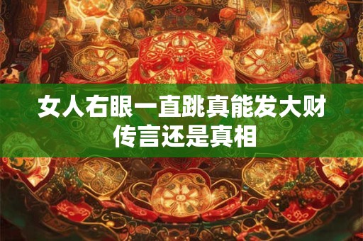 女人右眼一直跳真能发大财 传言还是真相