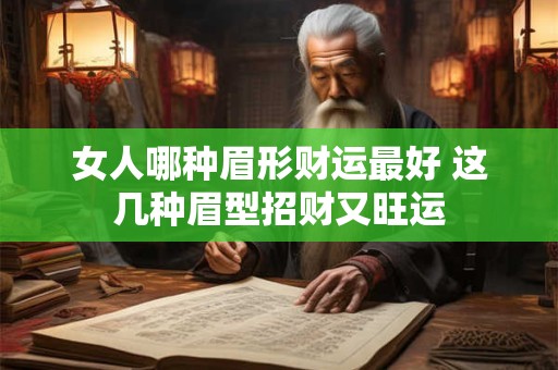 女人哪种眉形财运最好 这几种眉型招财又旺运
