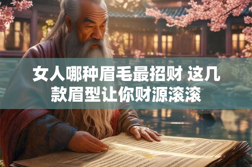 女人哪种眉毛最招财 这几款眉型让你财源滚滚