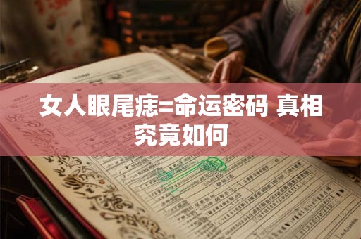 详细阅读:女人眼尾痣=命运密码 真相究竟如何 女人眼尾痣=命运密码 真相究竟如何