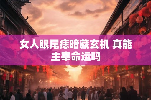 女人眼尾痣暗藏玄机 真能主宰命运吗