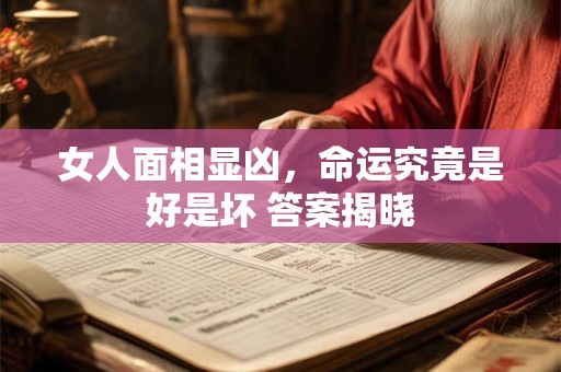 女人面相显凶，命运究竟是好是坏 答案揭晓