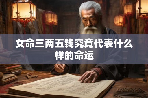 女命三两五钱究竟代表什么样的命运