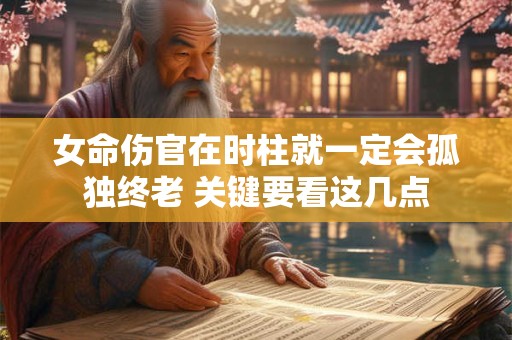 女命伤官在时柱就一定会孤独终老 关键要看这几点