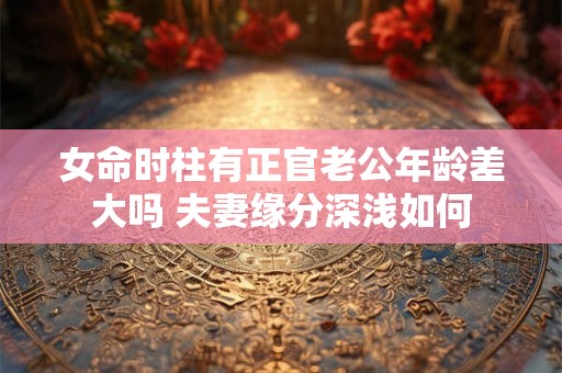 女命时柱有正官老公年龄差大吗 夫妻缘分深浅如何