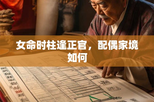女命时柱逢正官，配偶家境如何