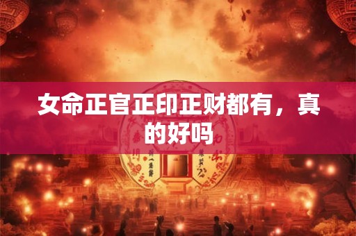 女命正官正印正财都有，真的好吗