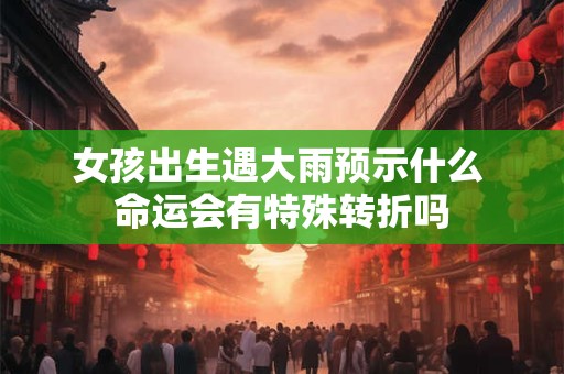 女孩出生遇大雨预示什么 命运会有特殊转折吗