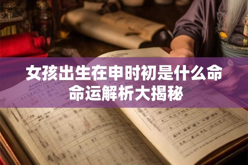 女孩出生在申时初是什么命 命运解析大揭秘