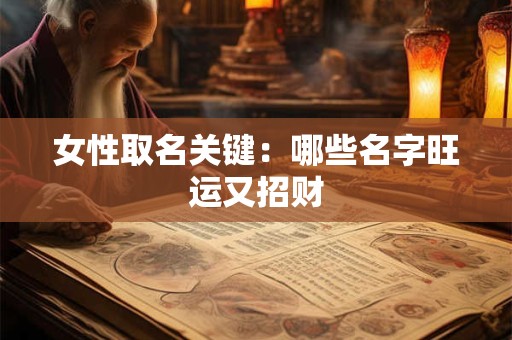 女性取名关键：哪些名字旺运又招财