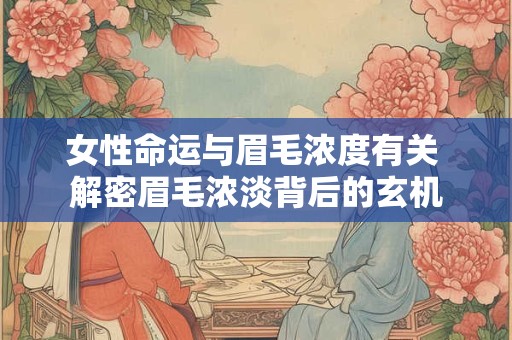 女性命运与眉毛浓度有关 解密眉毛浓淡背后的玄机
