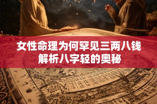 女性命理为何罕见三两八钱 解析八字轻的奥秘