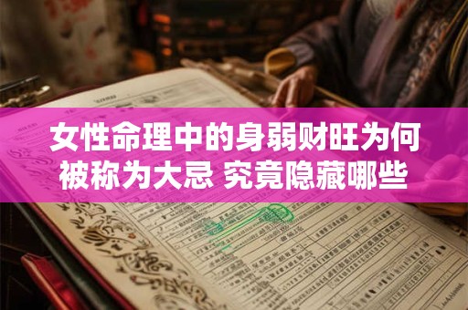 女性命理中的身弱财旺为何被称为大忌 究竟隐藏哪些不利影响