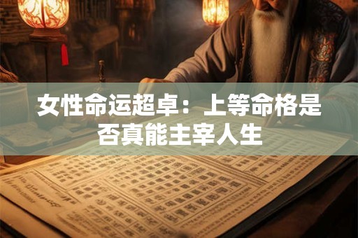 详细阅读:女性命运超卓:上等命格是否真能主宰人生 女性命运超卓:上等命格是否真能主宰人生
