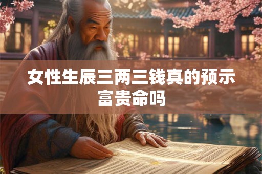 女性生辰三两三钱真的预示富贵命吗