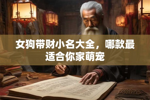 女狗带财小名大全，哪款最适合你家萌宠
