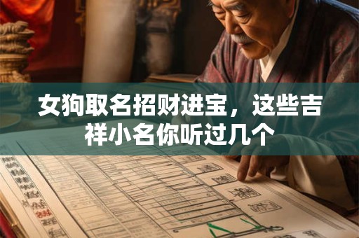 女狗取名招财进宝，这些吉祥小名你听过几个