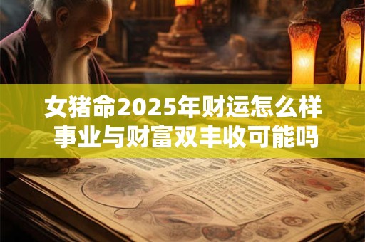 女猪命2025年财运怎么样 事业与财富双丰收可能吗
