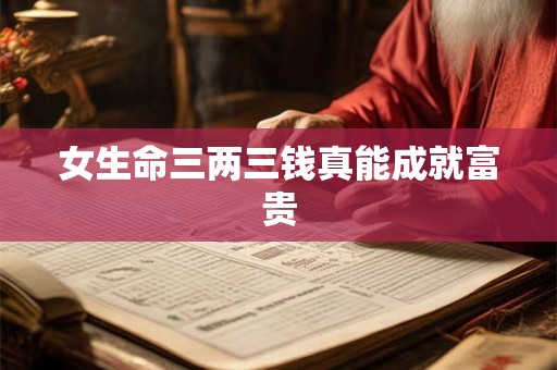 女生命三两三钱真能成就富贵