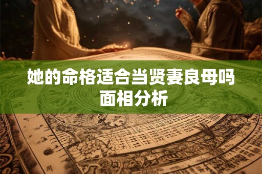 她的命格适合当贤妻良母吗 面相分析