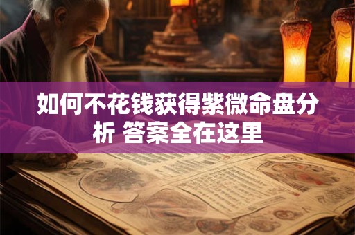 如何不花钱获得紫微命盘分析 答案全在这里