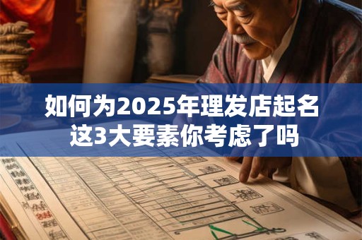 如何为2025年理发店起名 这3大要素你考虑了吗