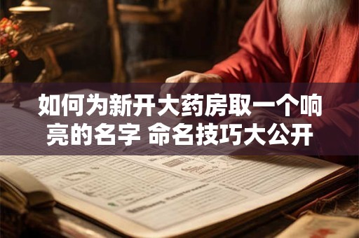 如何为新开大药房取一个响亮的名字 命名技巧大公开