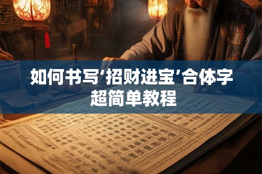 如何书写‘招财进宝’合体字 超简单教程