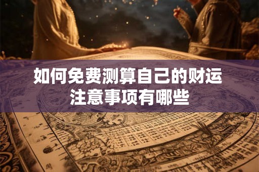 如何免费测算自己的财运 注意事项有哪些
