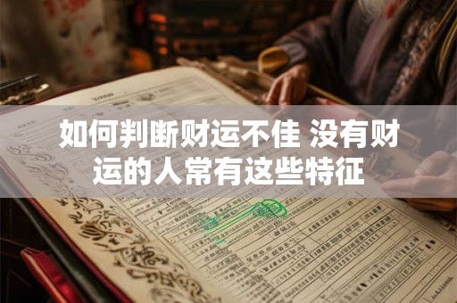 如何判断财运不佳 没有财运的人常有这些特征