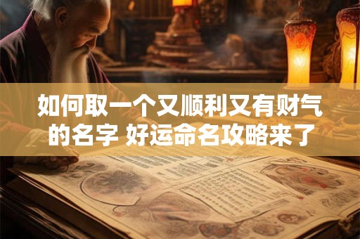 如何取一个又顺利又有财气的名字 好运命名攻略来了