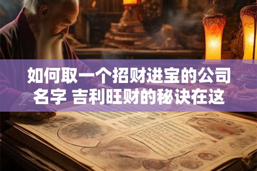 如何取一个招财进宝的公司名字 吉利旺财的秘诀在这里