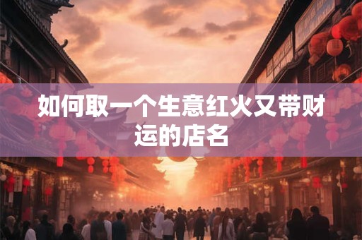 详细阅读:如何取一个生意红火又带财运的店名 如何取一个生意红火又带财运的店名