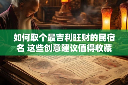 如何取个最吉利旺财的民宿名 这些创意建议值得收藏