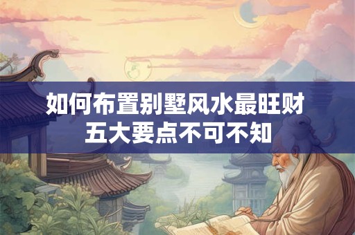 如何布置别墅风水最旺财 五大要点不可不知