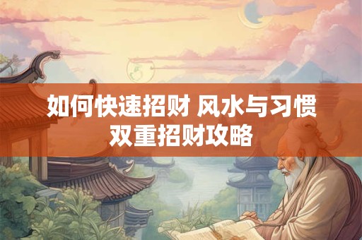 如何快速招财 风水与习惯双重招财攻略