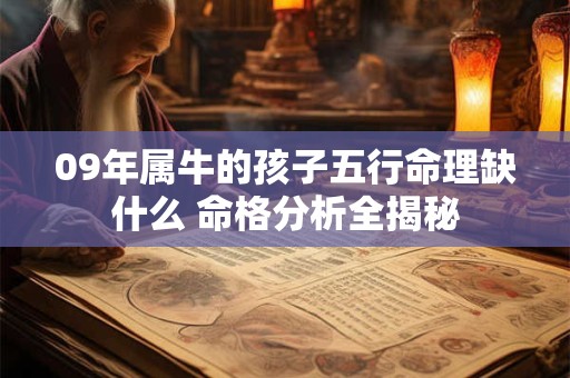 09年属牛的孩子五行命理缺什么 命格分析全揭秘