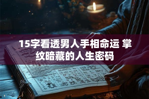 15字看透男人手相命运 掌纹暗藏的人生密码