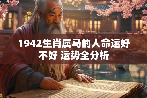1942生肖属马的人命运好不好 运势全分析
