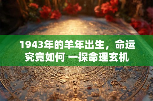 1943年的羊年出生，命运究竟如何 一探命理玄机
